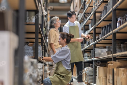 Preview: Mother and Family Business Owner Teaching About Material Production and Recycling