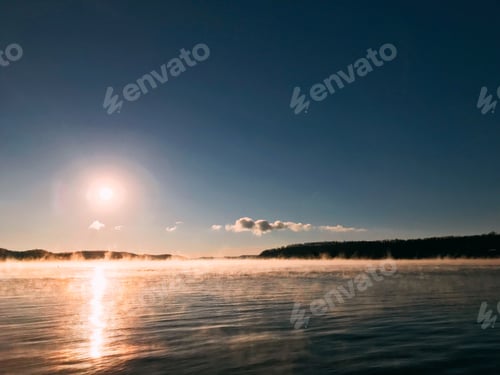Preview: Lake of the ozarks on a winter morning. Fog on the lake