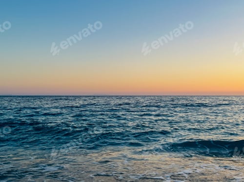 Preview: Scenic sunset over Ioninan sea in Vlore Albania .