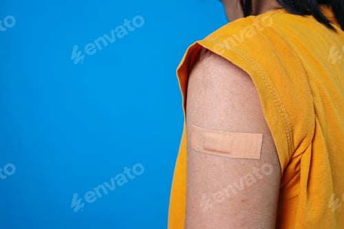 Preview: Man's Arms Injured Wearing Plaster Bandage For First Aid