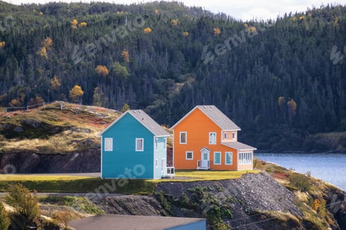 Preview: View of a small town on the Atlantic Ocean Coast during a sunny day