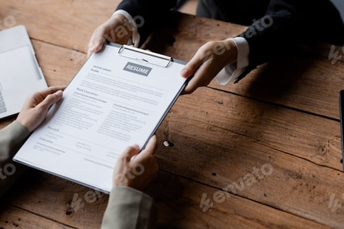Preview: Person submitting resume to interview for a job with a company.