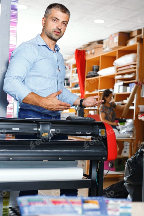 Preview: Portrait Of A Working Man At A Printer Studio
