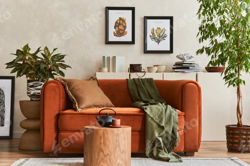Preview: Creative composition of stylish living room interior