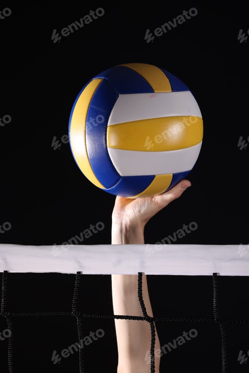Preview: Volleyball spike hand block over the net