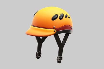 Vista previa: Casco deportivo naranja con visera