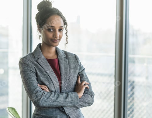 Preview: Portrait of a confident young businesswoman in office