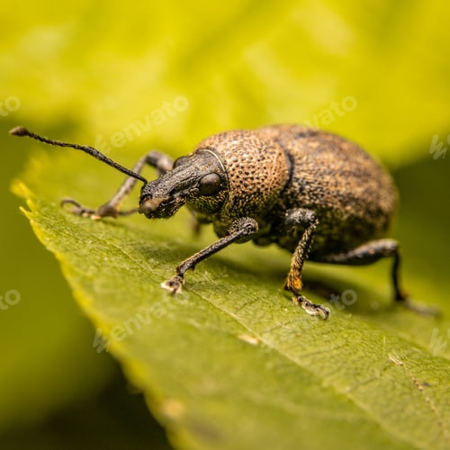 Preview: Macro shot of Otiorhynchus ligustici, known as the alfalfa snout beetle.