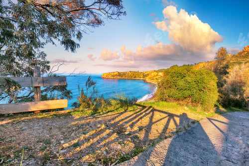 Preview: Fantastic view of beach Torre Conca (cape Rais Gerbi). Sunny scene.
