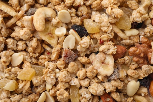 Preview: Healthy crunchy granola as background, top view
