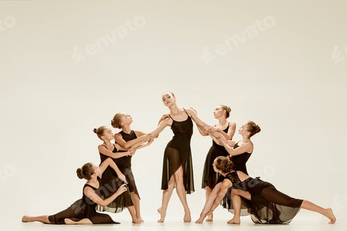 Preview: The group of modern ballet dancers
