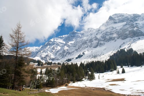 Preview: View on Säntis mountain peak in the Alpstein massif of northeastern Switzerland.