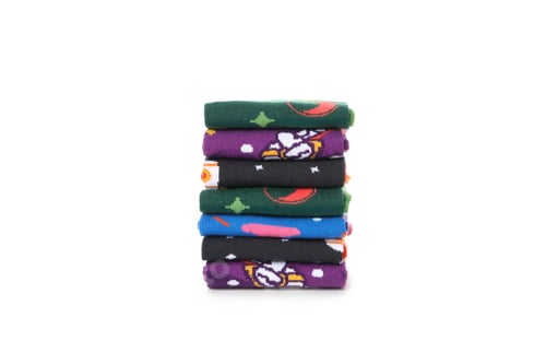 Preview: Stack of socks isolated on white background