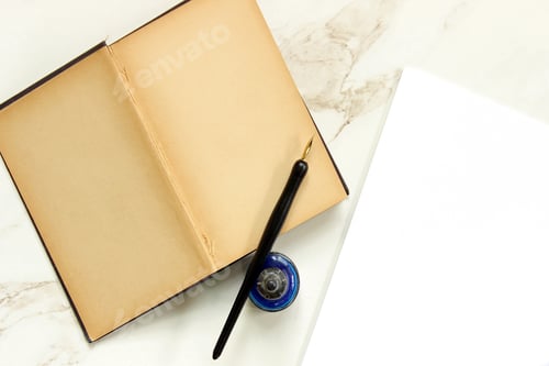 Preview: Blank journal with pen and ink