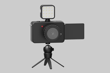 Compact video camera with light