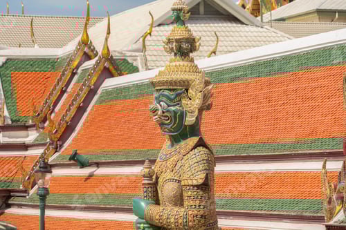 Preview: Golden pagoda at Temple of the Emerald Buddha in Bangkok, Thailand. Wat Phra Kaew and Grand palace