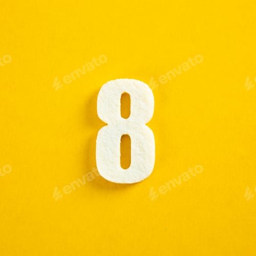 Preview: A colorful number on yellow background