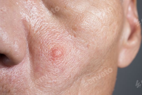 Preview: Man with a big ugly pimple on his cheek