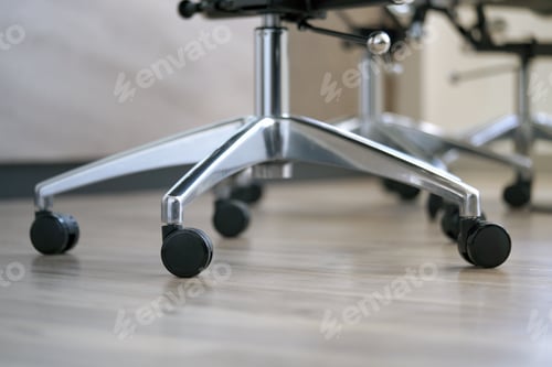 Preview: Close up chair castor wheel in modern office meeting room or business working