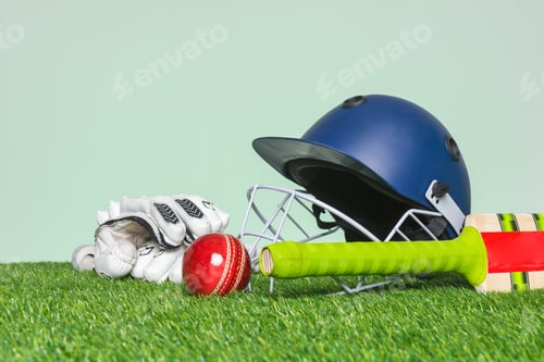 Preview: Cricket equipment on grass