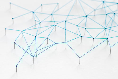 Preview: Geometric abstract background, technology concept, connecting dots design