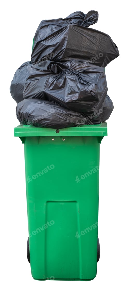 Preview: Overflowing Green Trash Bin