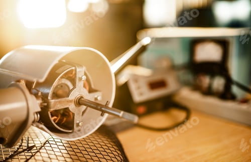 Preview: Close-up of iron motor from home cooling fan lies on a table