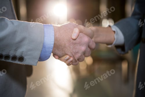 Preview: Close-Up Of Businessman Shaking Hands With Colleague In The Office