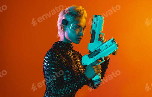 Preview: Representation of a bionic super human with advanced technology parts