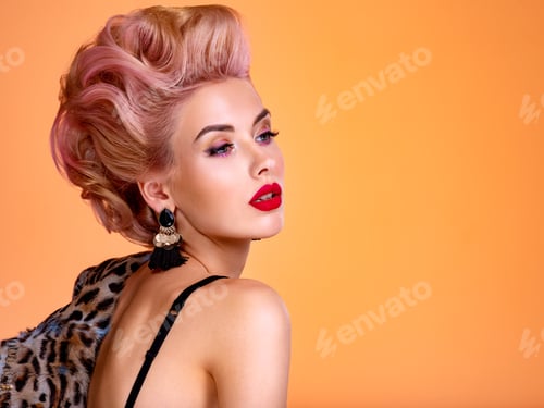 Preview: Beautiful woman with style hairstyle.