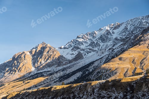Preview: Majestic Snowy Mountains and Golden Hills