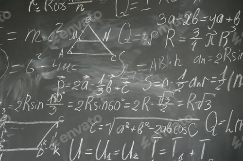 Preview: math formulas on black board