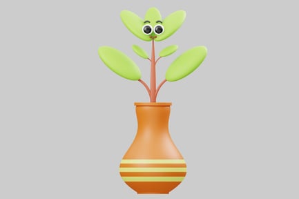 Preview: Cartoon-style plant in a vase.