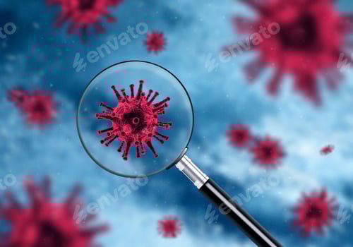 Preview: Microscopic View of Virus Through Magnifying Glass