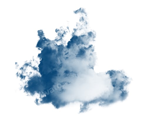 Preview: Clouds or blue smoke on white background