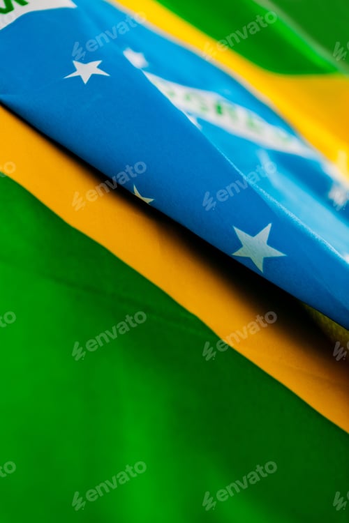 Preview: Close Up Of A Brazilian Flag Lying On The Floor