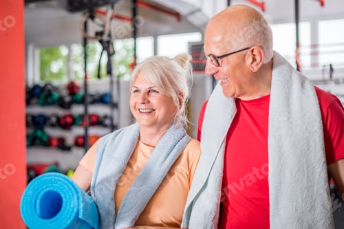 Preview: Senior couple ine the fitness club