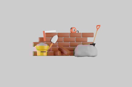 Preview: Brick wall construction scene asset