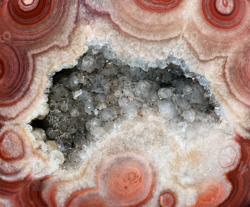 Preview: Abstract mineral texture with transparent quartz crystals