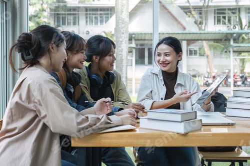 Preview: Group of female colleagues meeting to discuss presentation and share ideas.