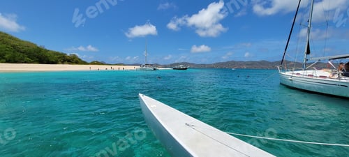 Preview: Ship sailing to the Buck Island of the Saint Croix in the Caribbean sea