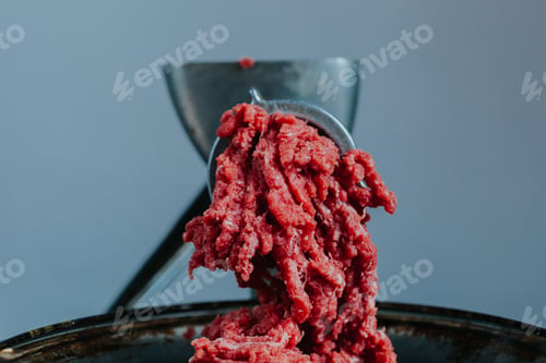 Preview: Meat in mincing machine
