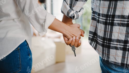 Preview: Happy African American young family bought new house.