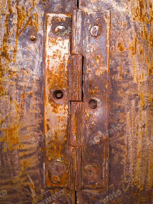 Preview: Vintage door hinges, rust, mobile photo,