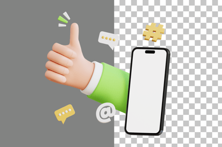 Preview: Hand Social Media Concept 3D Icon
