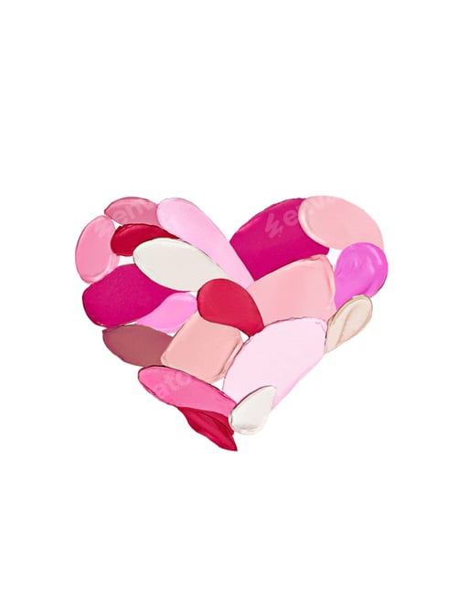 Preview: Pink lipstick smeared in the shape of heart