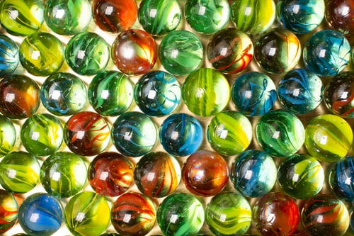 Preview: Closeup shot of colorful shiny marbles