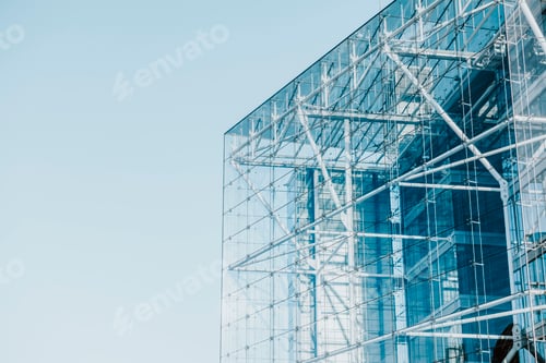 Preview: Modern glass architecture wallpaper background, vivid tone