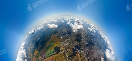 Preview: Aerial view from high altitude of little planet