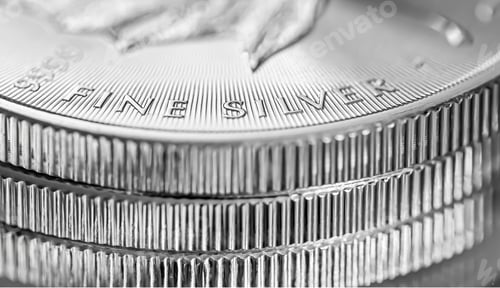 Preview: Closeup of a stack of five coins